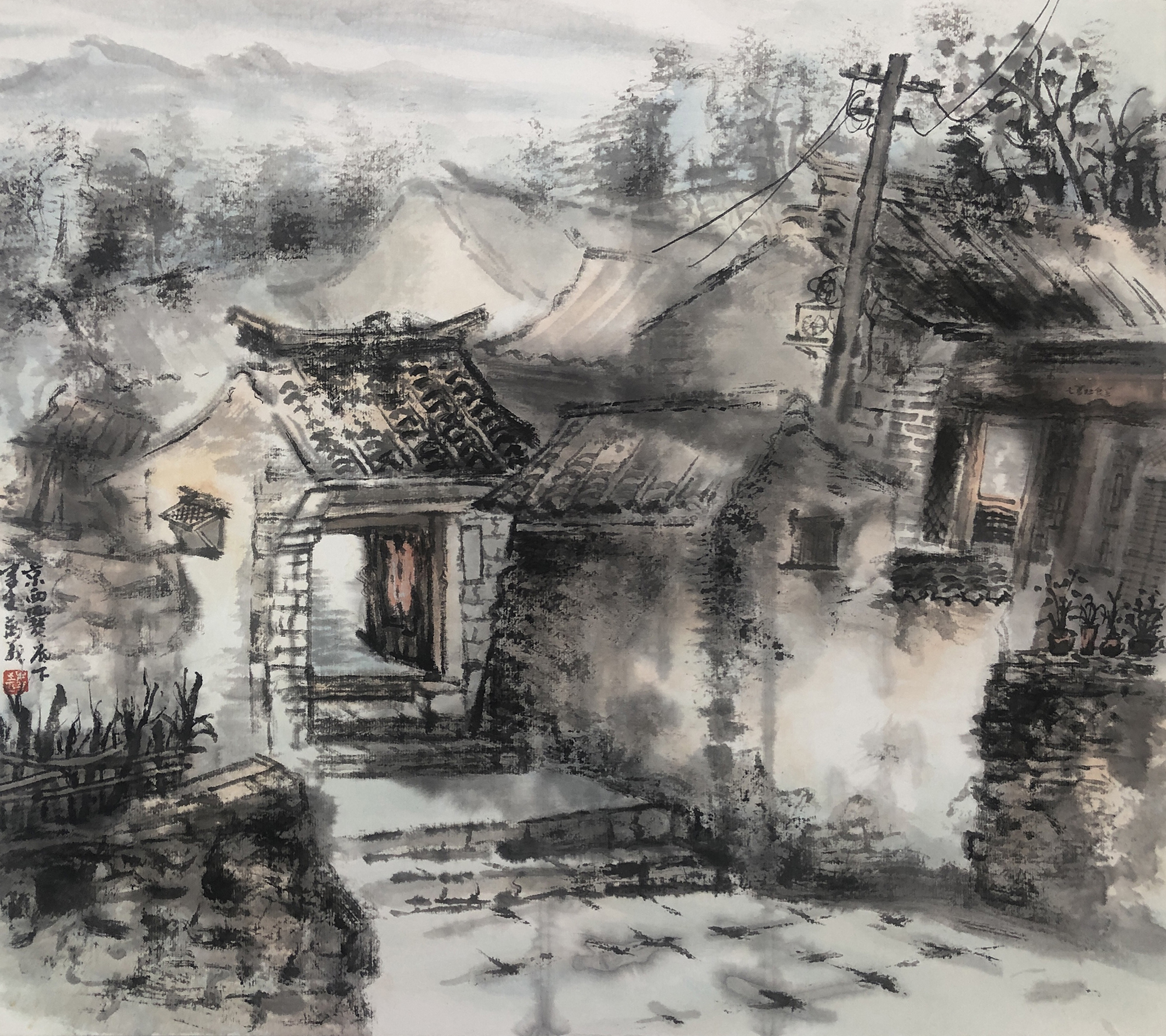 爨底下写生65x45cm