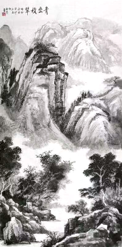 施燕作品《青峦积翠》