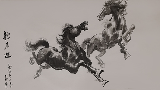 王洪毅作品5《龙凤游》规格：140cmX70cm.jpg