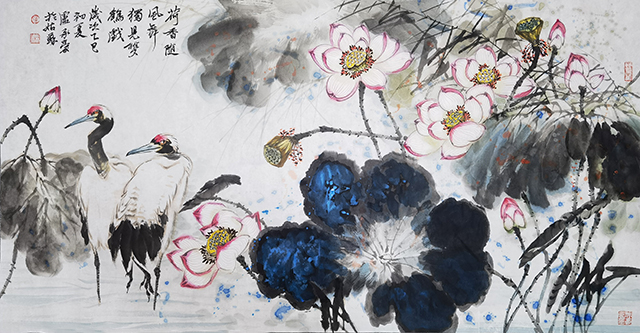 卢承豪作品10《荷香随风舞 独见双鹤戏》.jpg