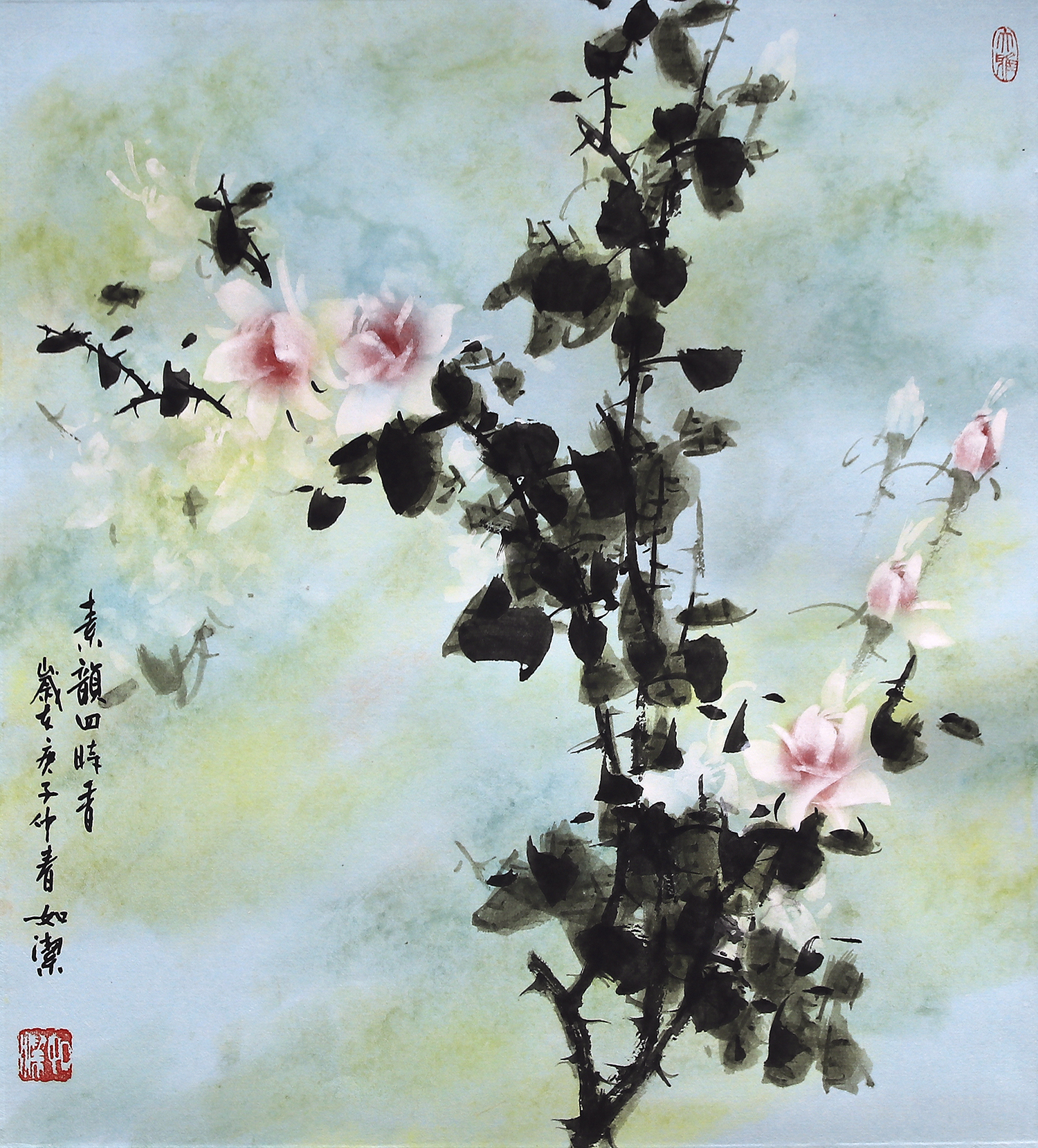 如洁作品《素韵四时香》