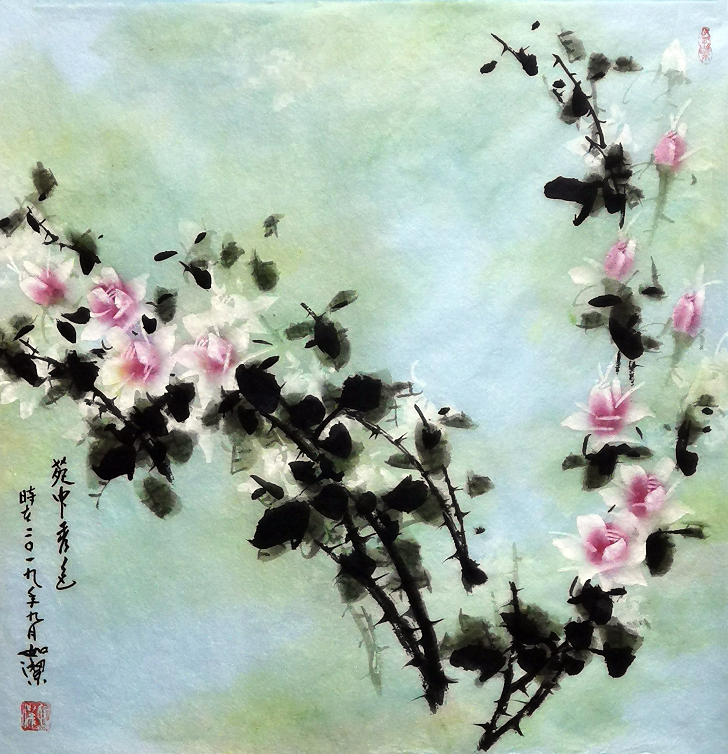 如洁作品《苑中秀色》